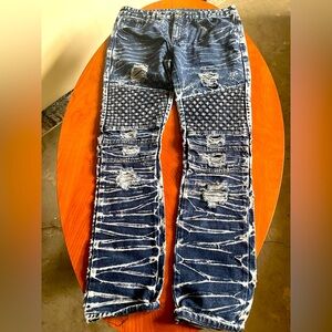 Stylish Blue Distressed Men's Jeans